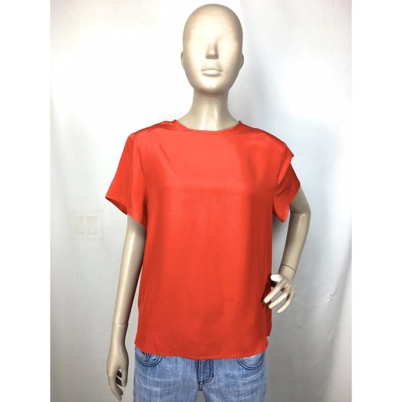 Vintage Y2K 90's Hana Sung Red Sateen Dolman Sleeve Blouse Size S/M - Picture 4 of 6